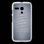 Coque Motorola G Chose vraie Bleu Citation Oscar Wilde