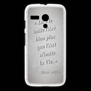 Coque Motorola G Vie art Gris Citation Oscar Wilde