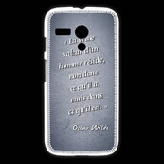 Coque Motorola G Vraie valeur Bleu Citation Oscar Wilde