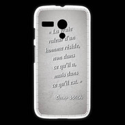 Coque Motorola G Vrai valeur Gris Citation Oscar Wilde