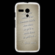 Coque Motorola G Vraie valeur sepia Citation Oscar Wilde