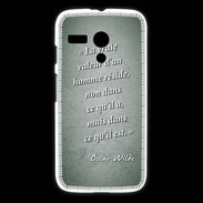 Coque Motorola G Vraie valeur Vert Citation Oscar Wilde