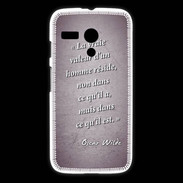 Coque Motorola G Vraie valeur Violet Citation Oscar Wilde