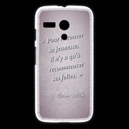 Coque Motorola G Jeuness folie Rose Citation Oscar Wilde