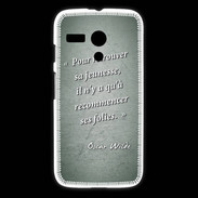 Coque Motorola G Jeuness folie Vert Citation Oscar Wilde