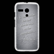 Coque Motorola G La conversation Noir Citation Oscar Wilde