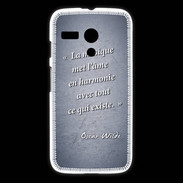 Coque Motorola G La musique Bleu Citation Oscar Wilde