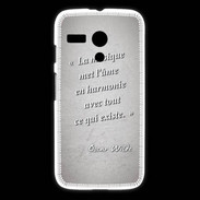 Coque Motorola G La musique Gris Citation Oscar Wilde