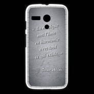 Coque Motorola G La musique Noir Citation Oscar Wilde