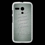 Coque Motorola G La musique Vert Citation Oscar Wilde