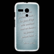 Coque Motorola G Les vieux Turquoise Citation Oscar Wilde