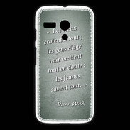Coque Motorola G Les vieux Vert Citation Oscar Wilde