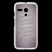 Coque Motorola G Les vieux Violet Citation Oscar Wilde