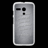 Coque Motorola G Pessimiste Noir Citation Oscar Wilde