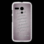 Coque Motorola G Sincérité fatale Violet Citation Oscar Wilde