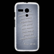 Coque Motorola G Bons heureux Bleu Citation Oscar Wilde