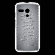 Coque Motorola G Bons heureux Noir Citation Oscar Wilde