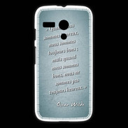 Coque Motorola G Bons heureux Turquoise Citation Oscar Wilde