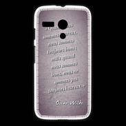 Coque Motorola G Bons heureux Violet Citation Oscar Wilde
