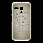 Coque Motorola G Incertitude amour Sepia Citation Oscar Wilde