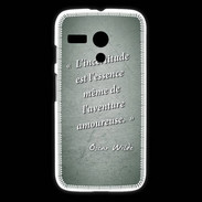 Coque Motorola G Incertitude Vert Citation Oscar Wilde