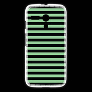 Coque Motorola G rayures vert d'eau et noires