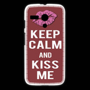 Coque Motorola G Keep Calm Kiss me Brique