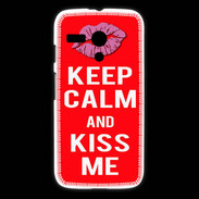 Coque Motorola G Keep Calm Kiss me Rouge