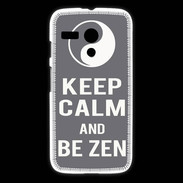 Coque Motorola G Keep Calm Be Zen Gris
