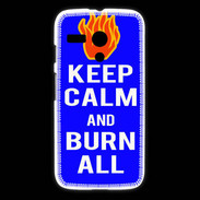 Coque Motorola G Keep Calm Burn Bleu