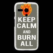 Coque Motorola G Keep Calm Burn Gris