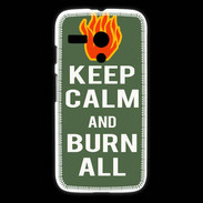 Coque Motorola G Keep Calm Burn Kaki