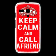 Coque Motorola G Keep Calm Call friend Rouge