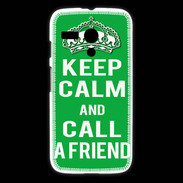 Coque Motorola G Keep Calm Call friend Vert