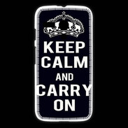 Coque Motorola G Keep Calm Carry on Noir