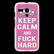Coque Motorola G Keep Calm Fuck hard Rose
