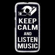 Coque Motorola G Keep Calm Listen music Noir