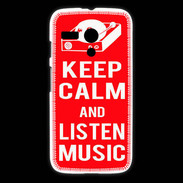 Coque Motorola G Keep Calm Listen music Rouge