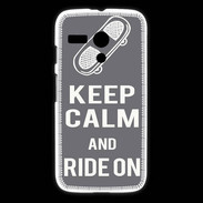 Coque Motorola G Keep Calm Ride on Gris