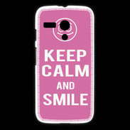 Coque Motorola G Keep Calm Smile Rose