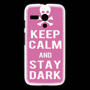 Coque Motorola G Keep Calm Stay dark Rose