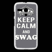 Coque Motorola G Keep Calm Swag Gris