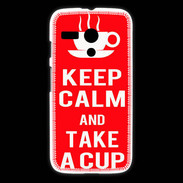 Coque Motorola G Keep Calm Take a cup Rouge