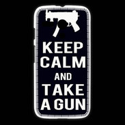 Coque Motorola G Keep Calm Take a gun Noir