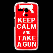 Coque Motorola G Keep Calm Take a gun Rouge