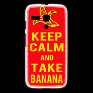 Coque Motorola G Keep Calm Take Banana Rouge