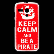 Coque Motorola G Keep Calm Be a Pirate Rouge