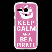 Coque Motorola G Keep Calm Be a Pirate Rose