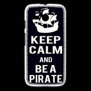 Coque Motorola G Keep Calm Be a Pirate Noir