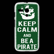 Coque Motorola G Keep Calm Be a Pirate Vert